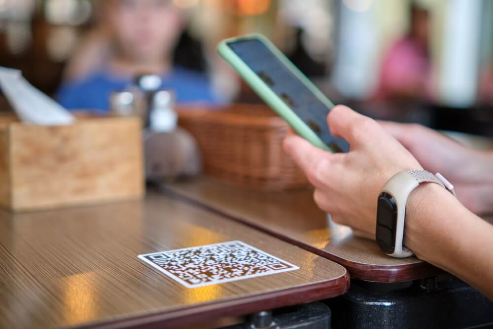 QR code ordering at a table